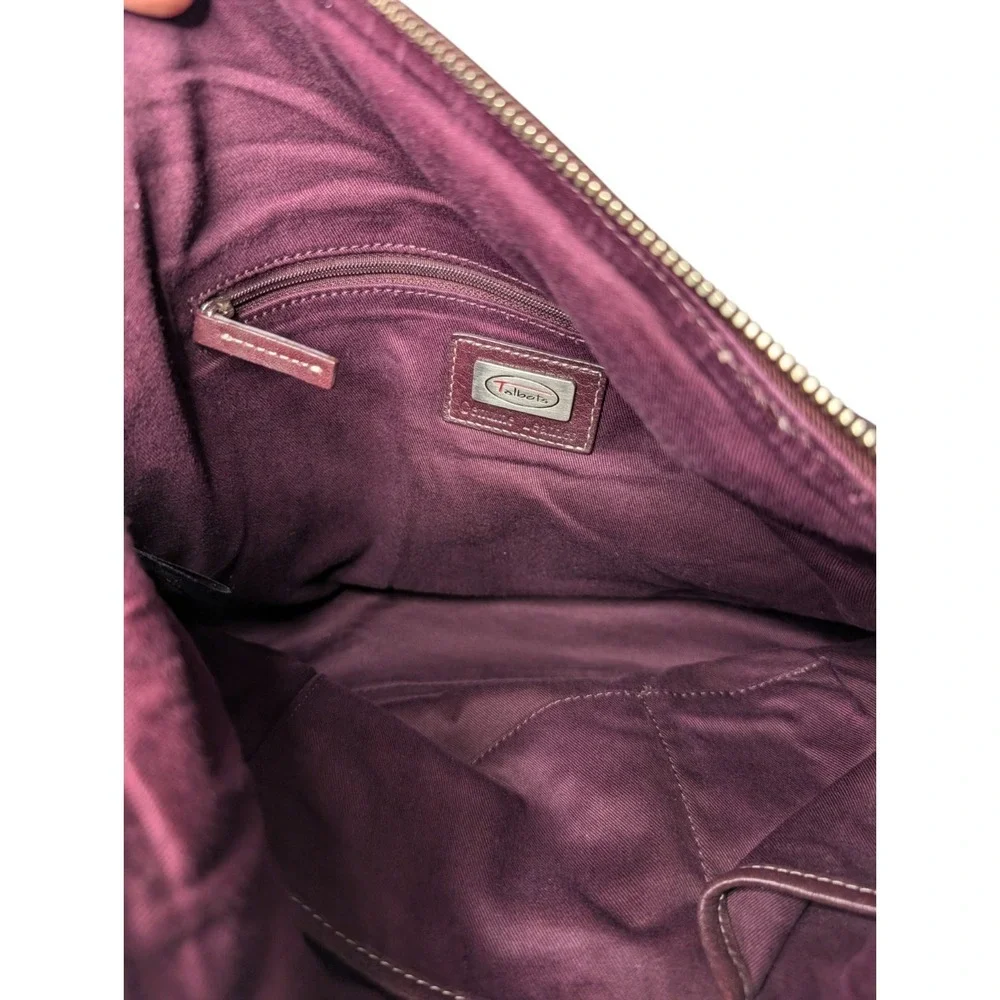 Talbots Oxblood Pebbled Leather Hobo Shoulder Bag Gold Hardware Classic Preppy